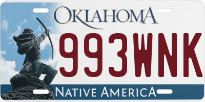 OK license plate 993WNK