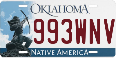 OK license plate 993WNV