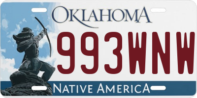 OK license plate 993WNW