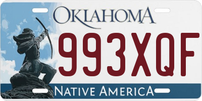 OK license plate 993XQF