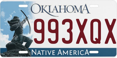 OK license plate 993XQX