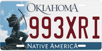 OK license plate 993XRI