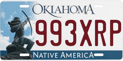 OK license plate 993XRP