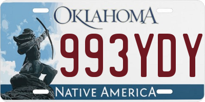 OK license plate 993YDY
