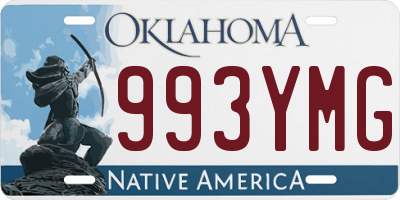 OK license plate 993YMG