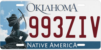OK license plate 993ZIV