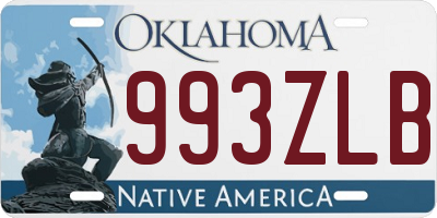 OK license plate 993ZLB