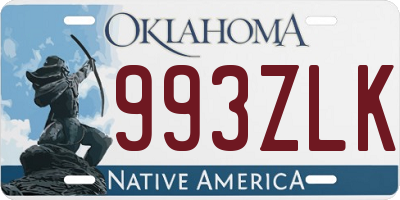 OK license plate 993ZLK
