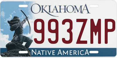 OK license plate 993ZMP