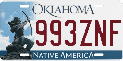 OK license plate 993ZNF
