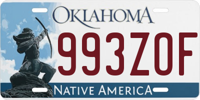 OK license plate 993ZOF