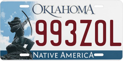 OK license plate 993ZOL