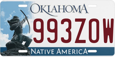 OK license plate 993ZOW