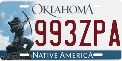 OK license plate 993ZPA