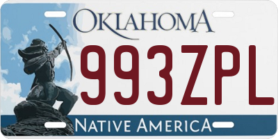 OK license plate 993ZPL