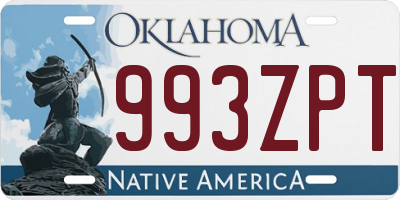 OK license plate 993ZPT