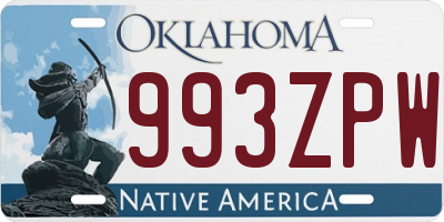 OK license plate 993ZPW
