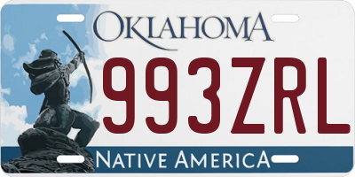 OK license plate 993ZRL