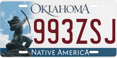 OK license plate 993ZSJ