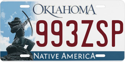 OK license plate 993ZSP