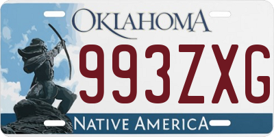 OK license plate 993ZXG