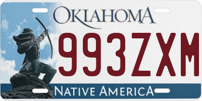 OK license plate 993ZXM