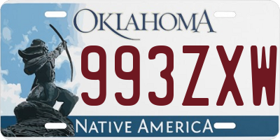 OK license plate 993ZXW