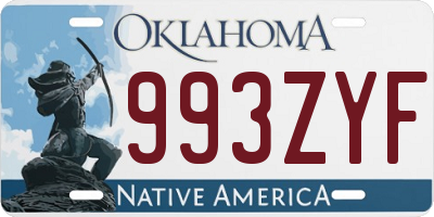 OK license plate 993ZYF