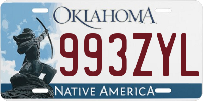 OK license plate 993ZYL