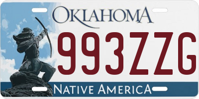 OK license plate 993ZZG