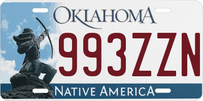 OK license plate 993ZZN