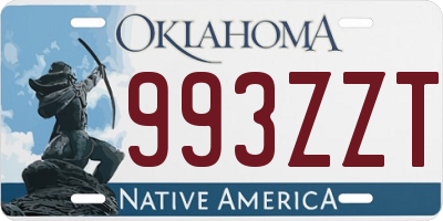 OK license plate 993ZZT