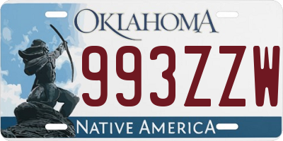 OK license plate 993ZZW