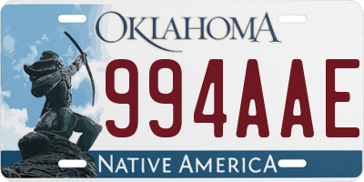 OK license plate 994AAE