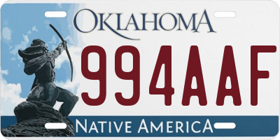 OK license plate 994AAF