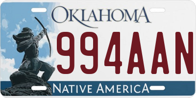 OK license plate 994AAN