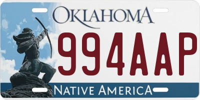 OK license plate 994AAP