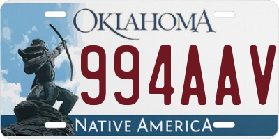 OK license plate 994AAV