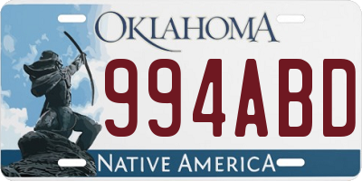 OK license plate 994ABD