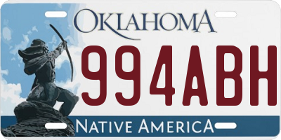 OK license plate 994ABH