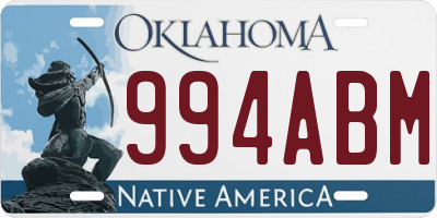 OK license plate 994ABM