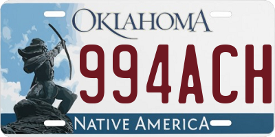 OK license plate 994ACH