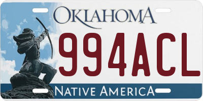 OK license plate 994ACL