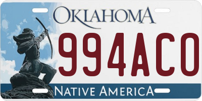 OK license plate 994ACO