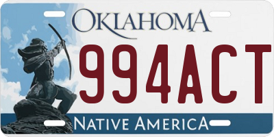 OK license plate 994ACT