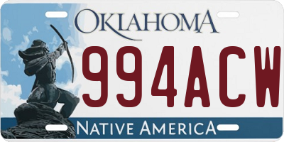 OK license plate 994ACW