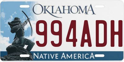 OK license plate 994ADH