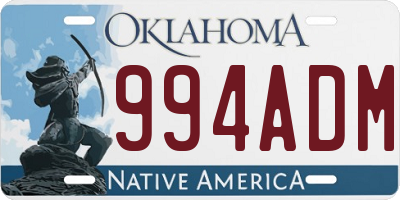 OK license plate 994ADM