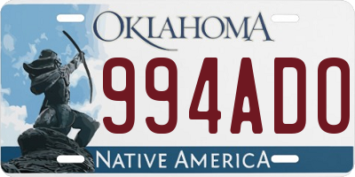 OK license plate 994ADO