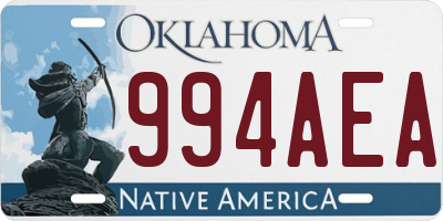 OK license plate 994AEA